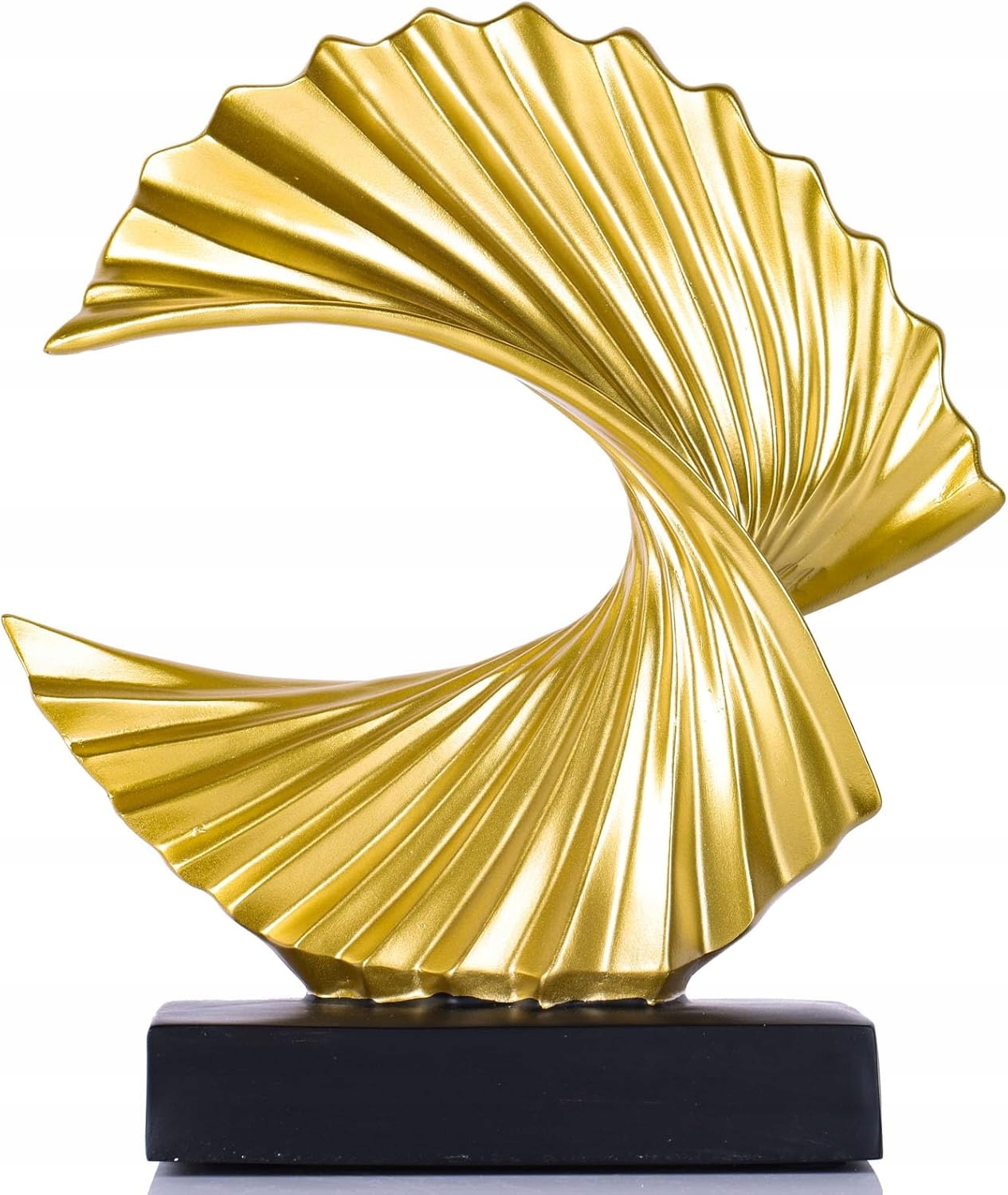 Zlatá Socha Oceánska vlna Moderná Dekorácia Zo živice Do Obývacej Izby Kancelárie