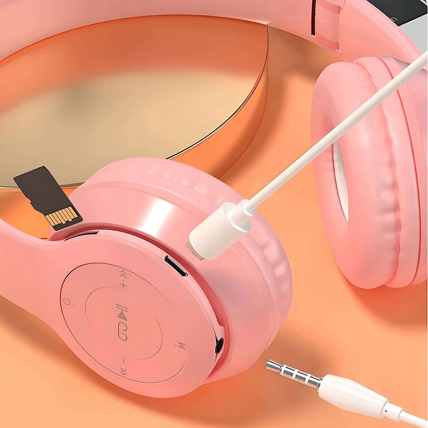 PREZENT DLA DZIEWCZYNKI SŁUCHAWKI BEZPRZEWODOWE NAUSZNE - KOCIE USZKA Marka 4kom