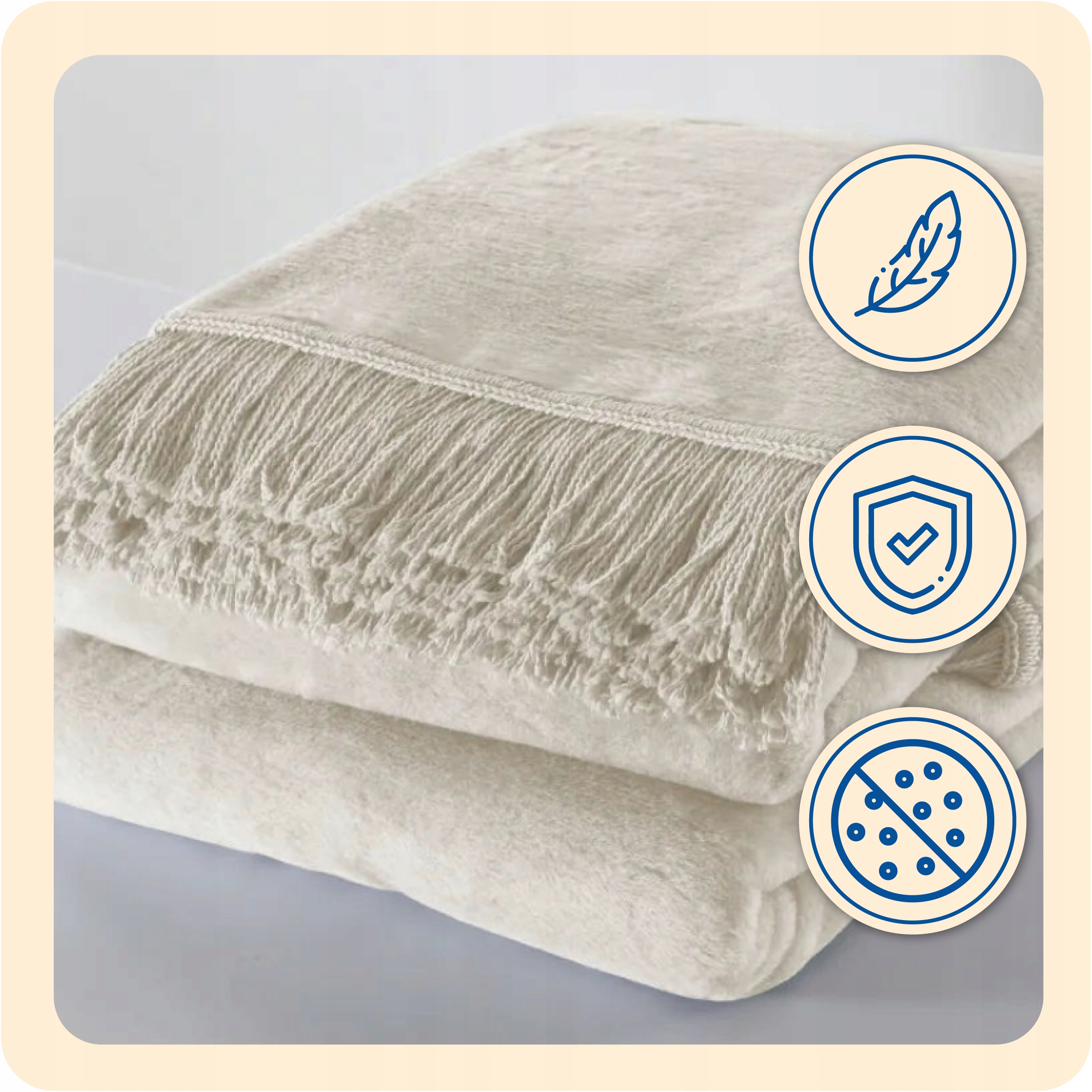 Koc Moca Design ecru 150x200 cm Rodzaj koc