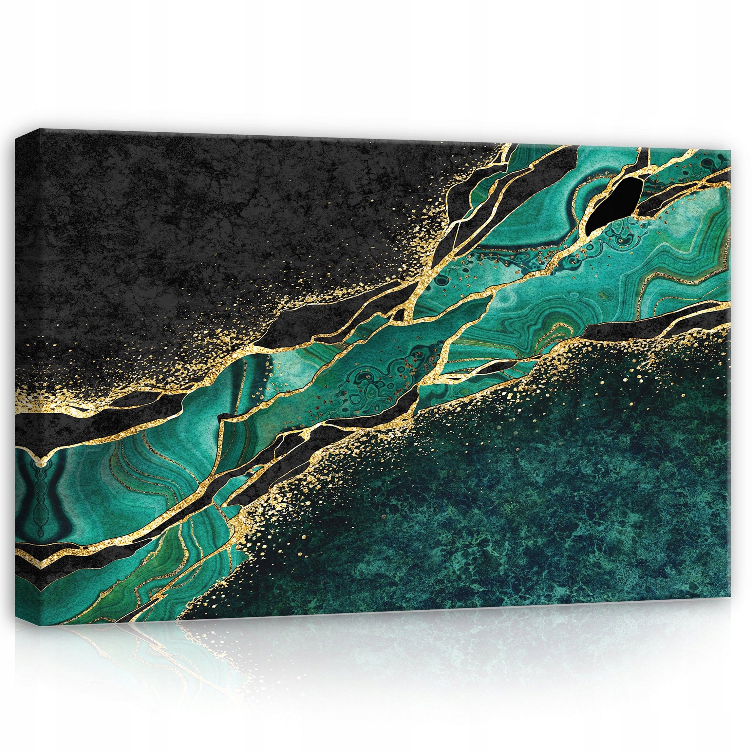 Obraz 120x80 Mramor malachit textura zlato abstrakce minerál luxus