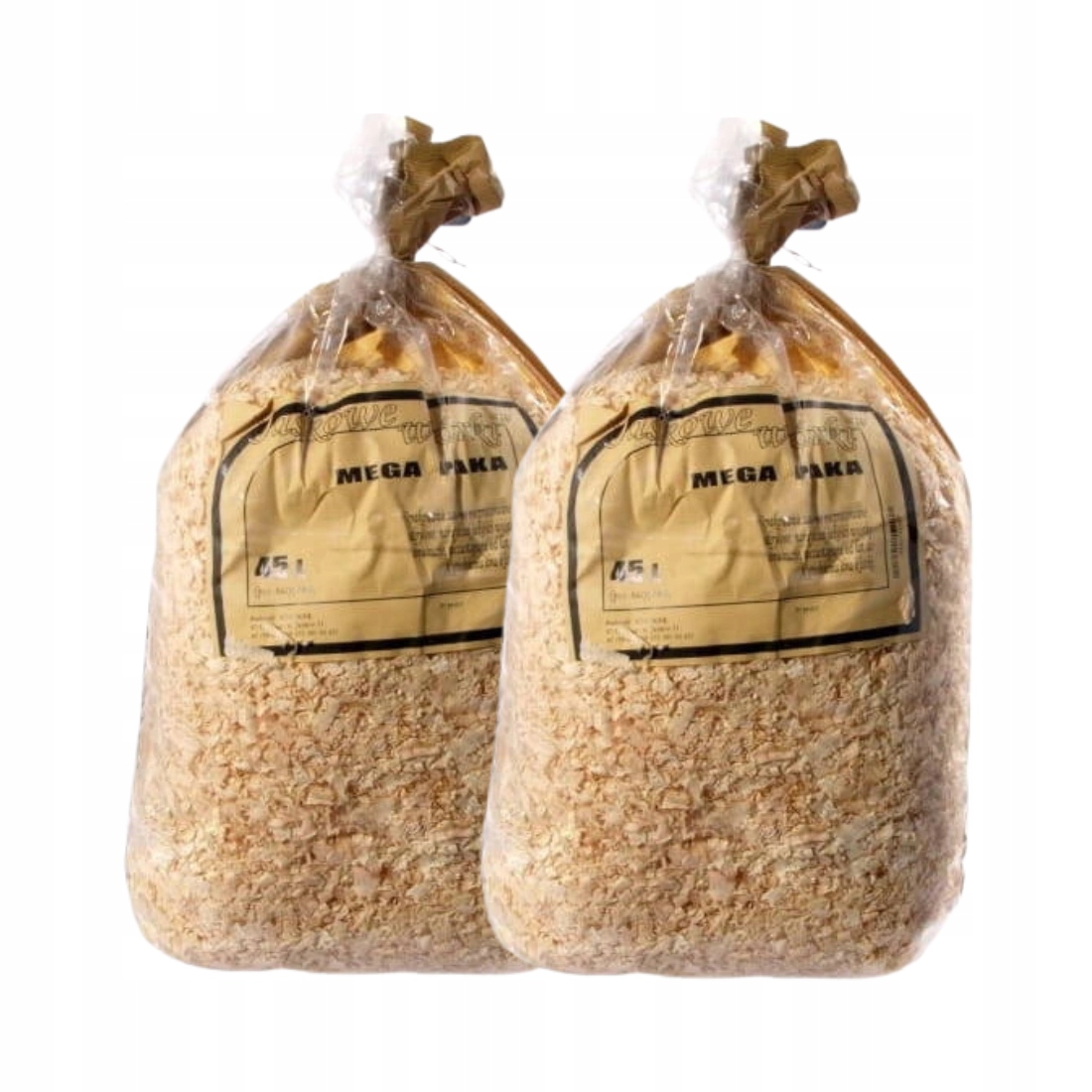 Levně 2x Jaśkové piliny hobliny pro křečka hlodavce Odprášené Paka 45L