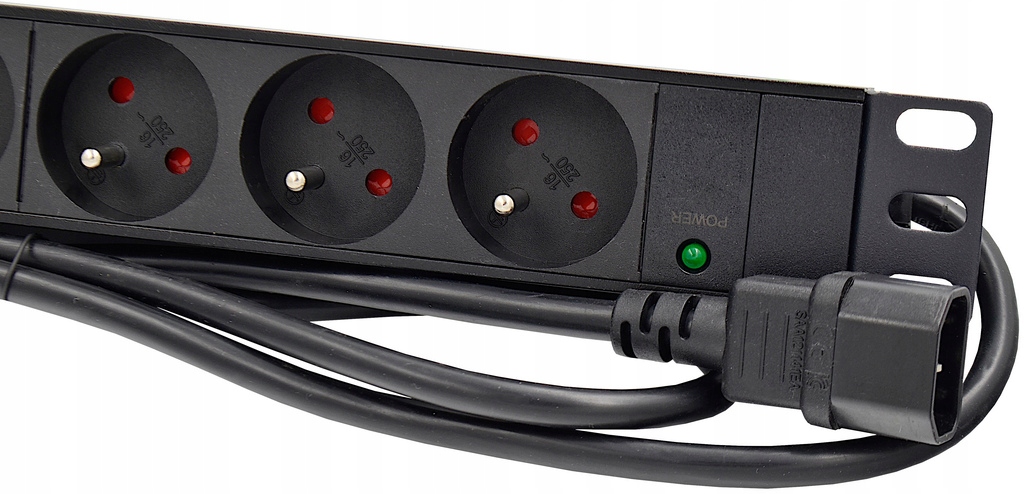 LISTWA ZASILAJĄCA DO SZAFY RACK 19'' 9 GNIAZD WTYK C14 DO UPS Kod producenta PZ09U