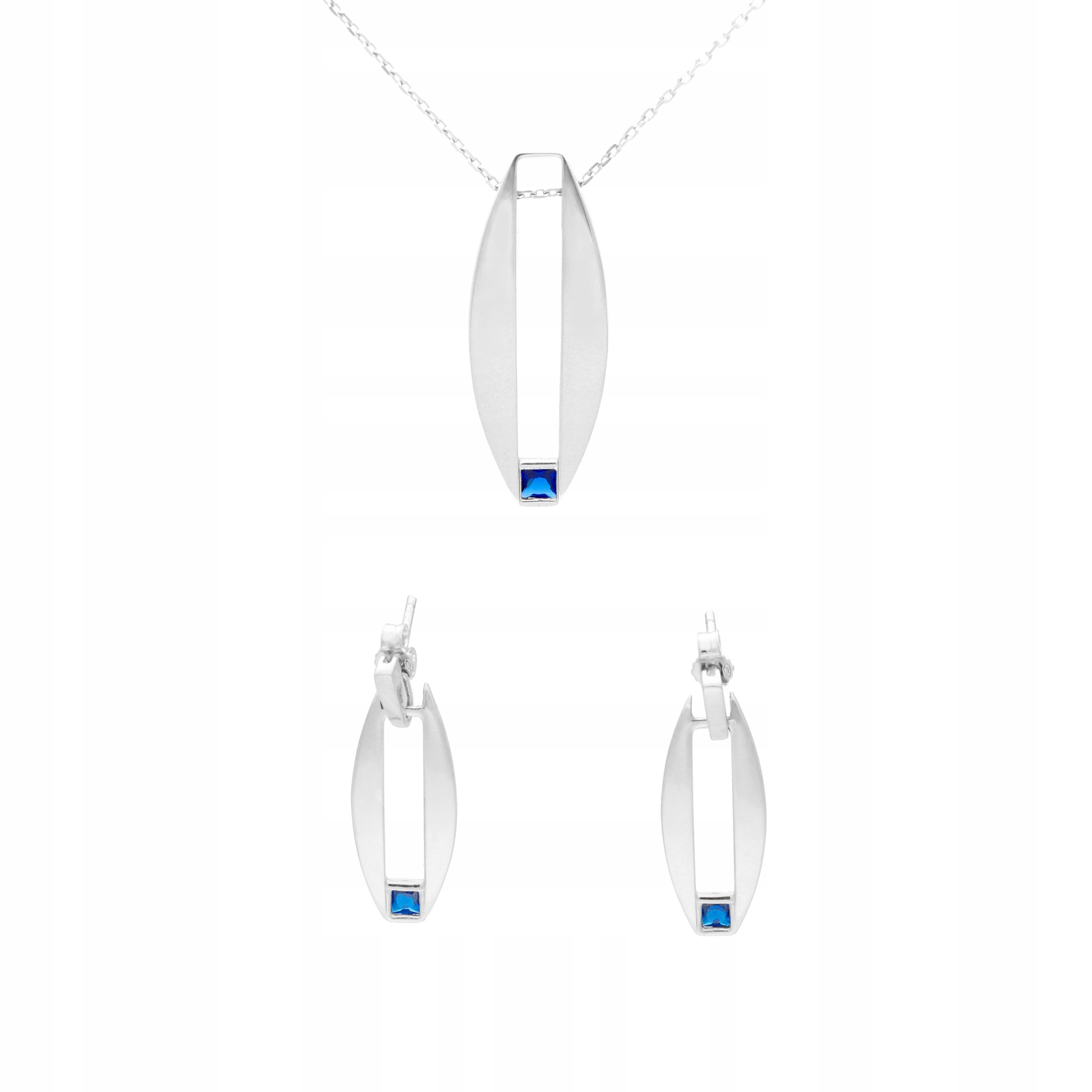 Klasická souprava se safírovými zirkony stříbro