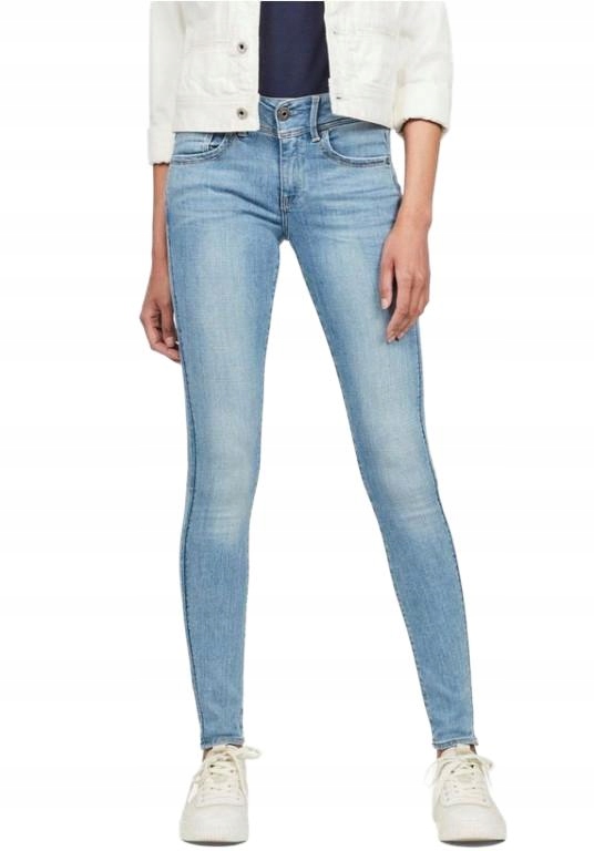 G-star Raw Džíny Úzké Nohavice Světlé Nízký Pas 27/34 Spzm 27/34