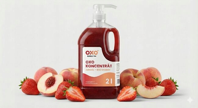 Levně Oxo Čajový koncentrát Jahoda Bílá broskev, 2l