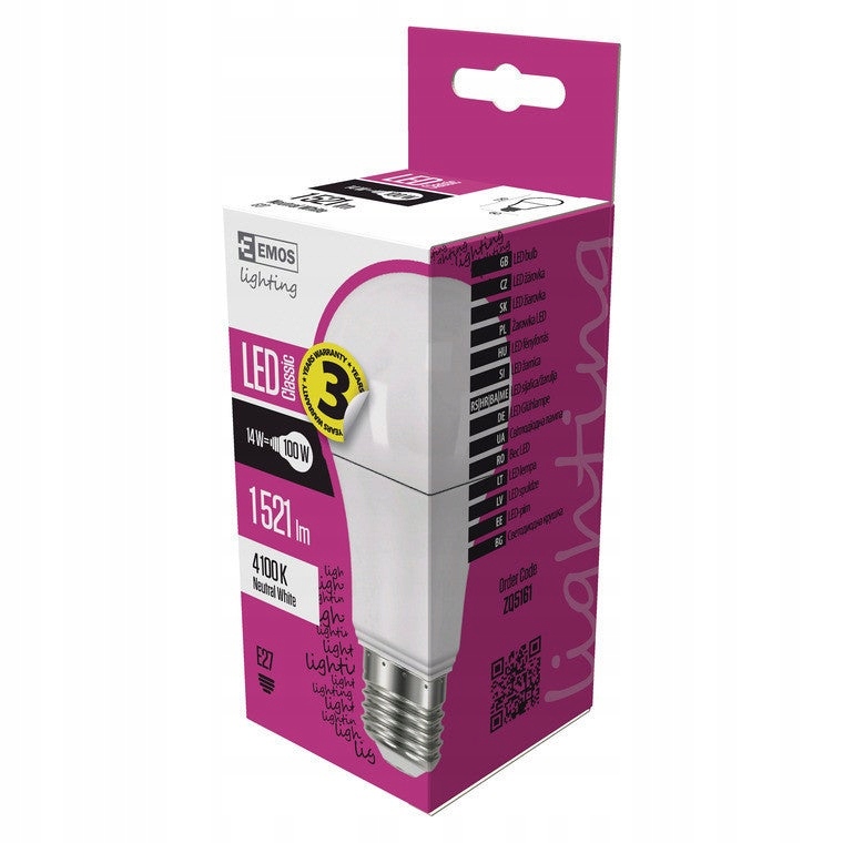 

Żarówka Led 14W E27 A60 1521lm 4100K Classic