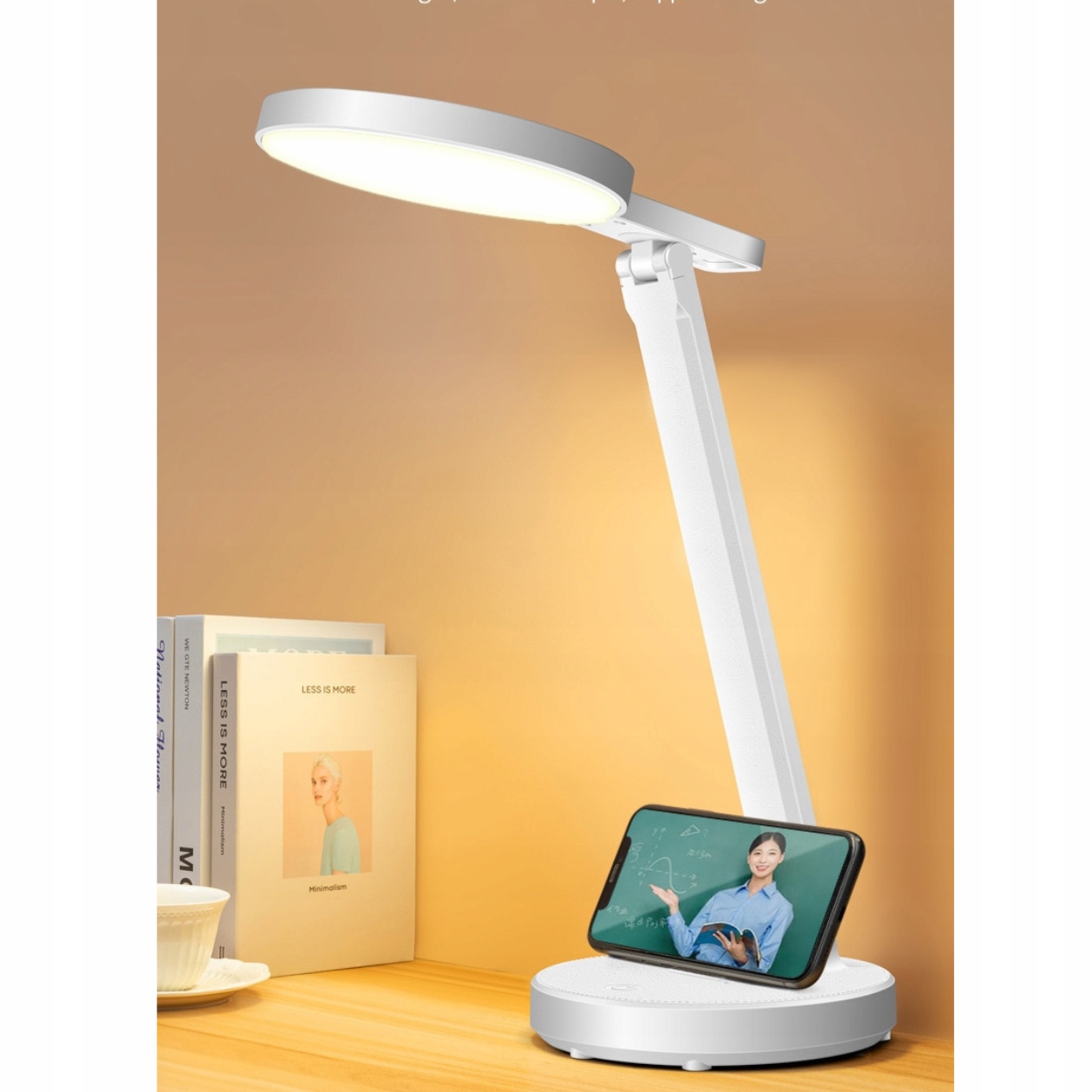 LAMPKA BIURKOWA BIURKO LED NOCNA SZKOLNA DOTYKOWA USB STOJĄCA BEZPRZEWODOWA Marka Eddcom