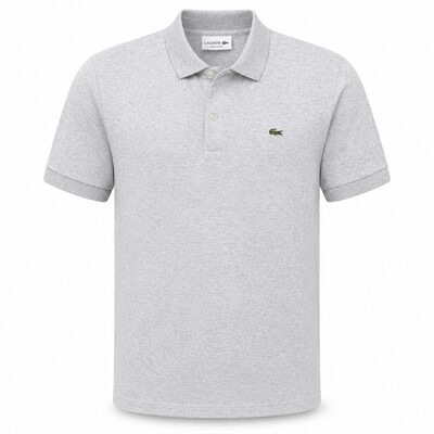 Pánská polokošile Lacoste DH2050-00 Cca Pima Regular Fit šedý melír XL
