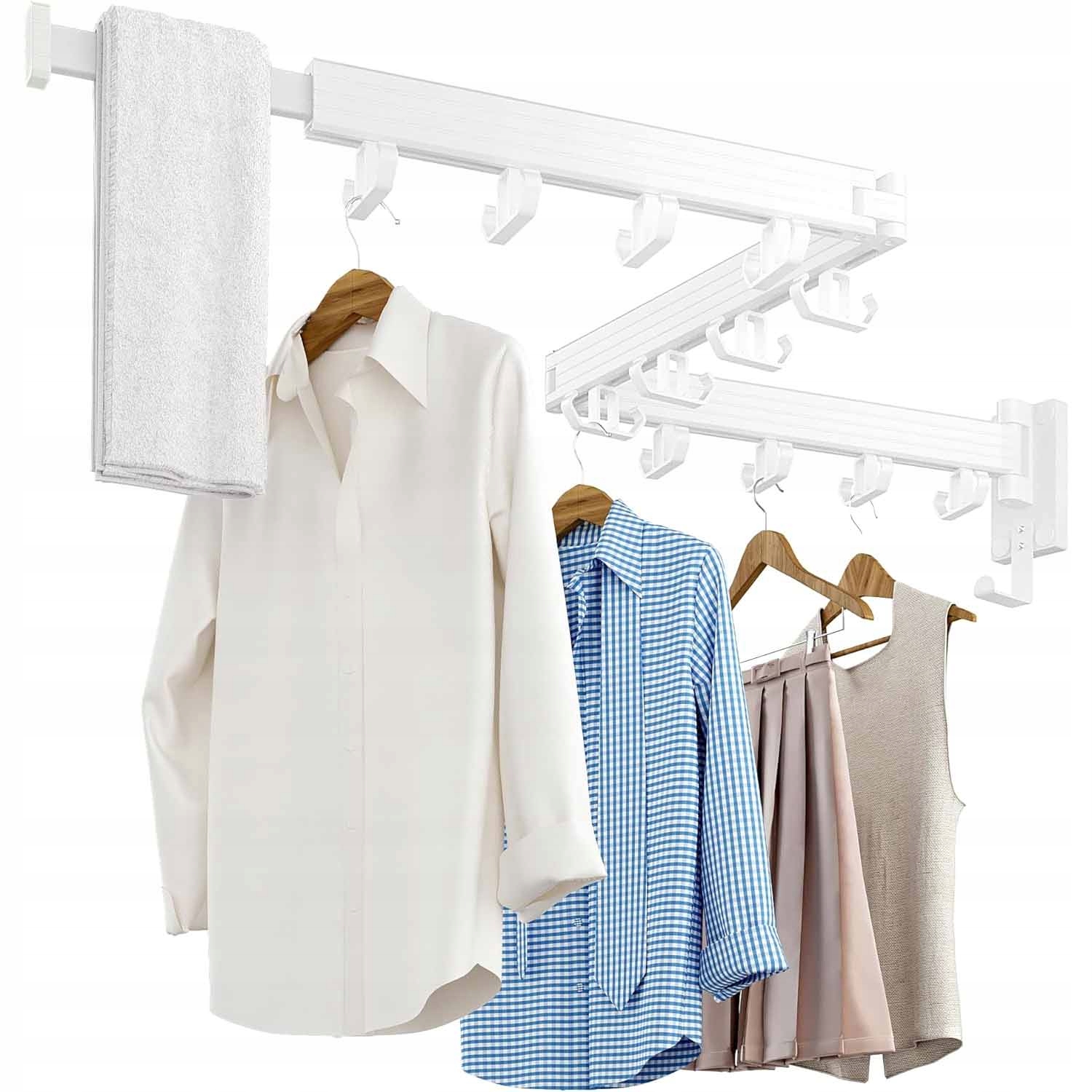 Levně Skládací Alu Věšák Na Spodní Prádlo Pro Montáž Na Stěnu 120 CM