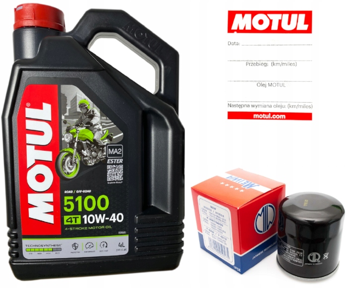 

Olej Motul 5100 4T 10W40 Ester MA2 4L+ Filtr Oleju