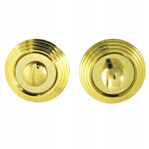 Wc blokáda na kulaté rozetě 57 mm s knoflíkem, leštěná mosaz