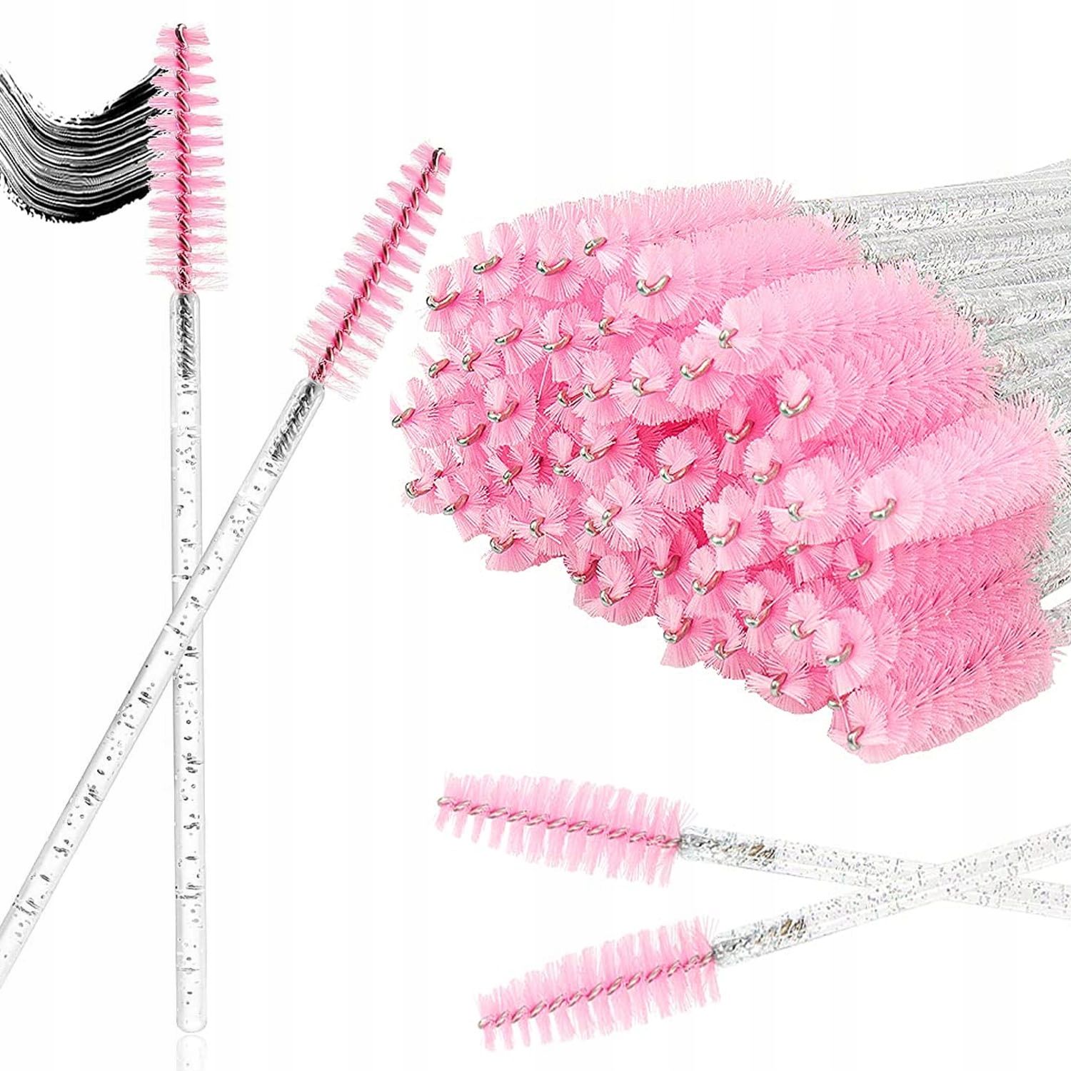 50 sztuk SZCZOTECZKI spiralki DO rozczesywania RZĘS brwi tuszu JEDNORAZOWE