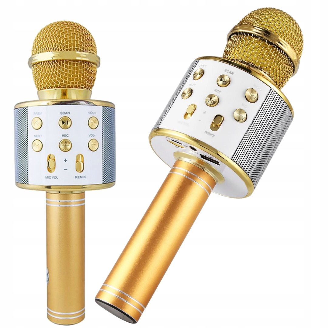 MIKROFON BEZPRZEWODOWY ZŁOTY BLUETOOTH Marka PrzydaSie