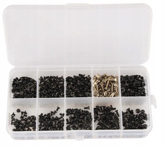 ŚRUBKI MONTAŻOWE DO LAPTOPA M2 M2,5 M3 500 szt. w pudełku