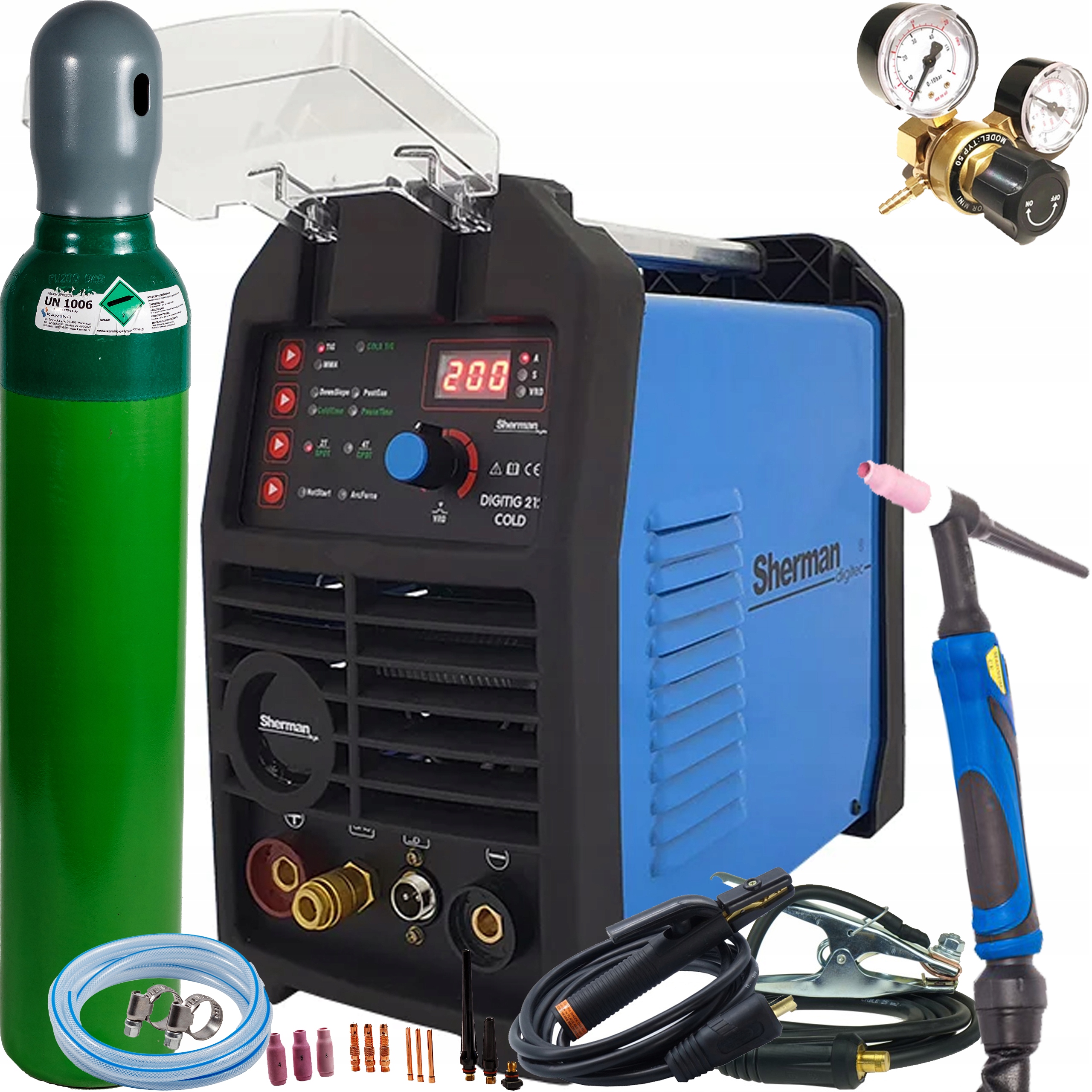 Svařovací stroj Digitig 212 Cold Tig Hf DC Mma Cold Tig 200A 230V Igbt SET3