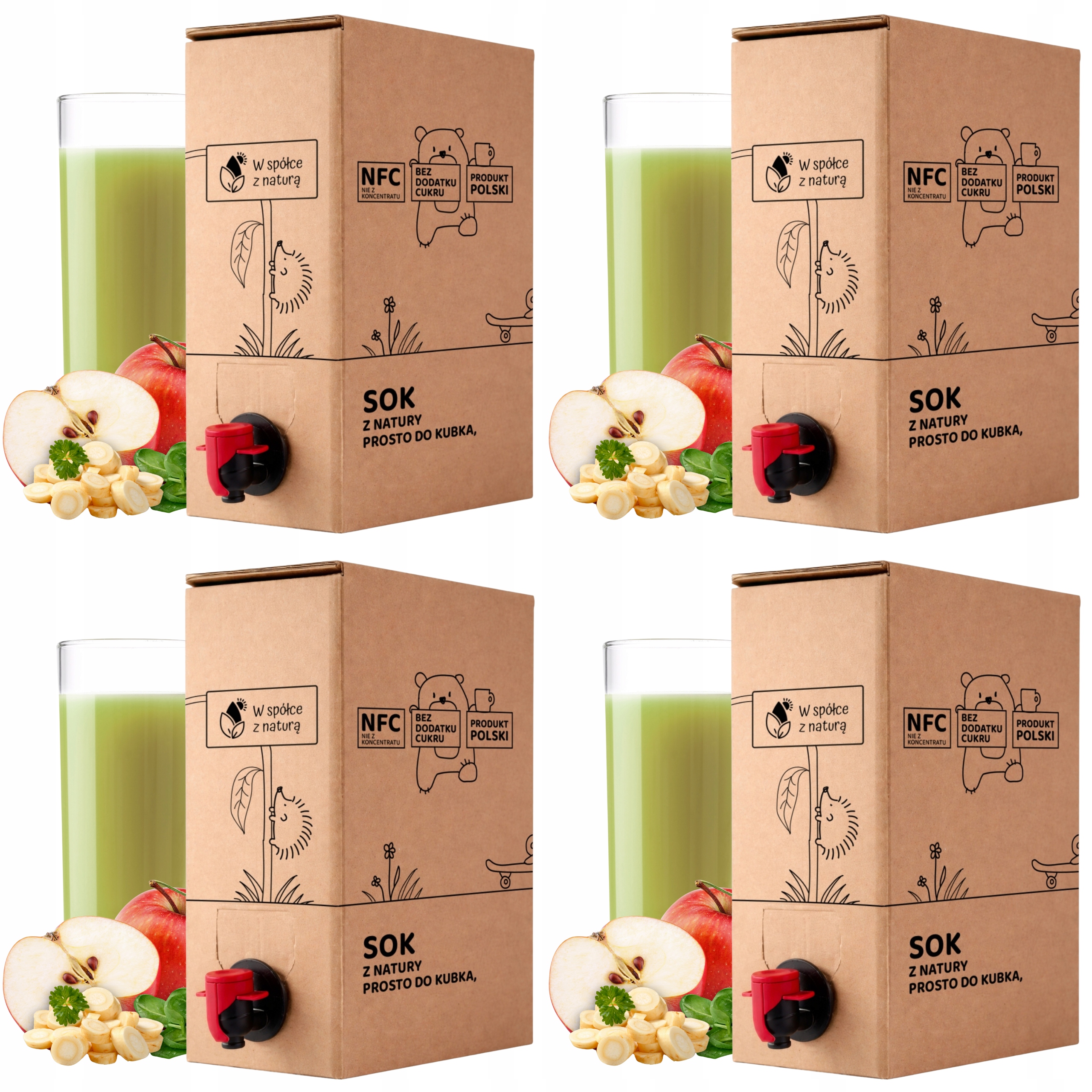 Sok Jabłko-Szpinak-Pietruszka 3l 100% Nfc Jabłek Szpinaku Pietruszki zestaw