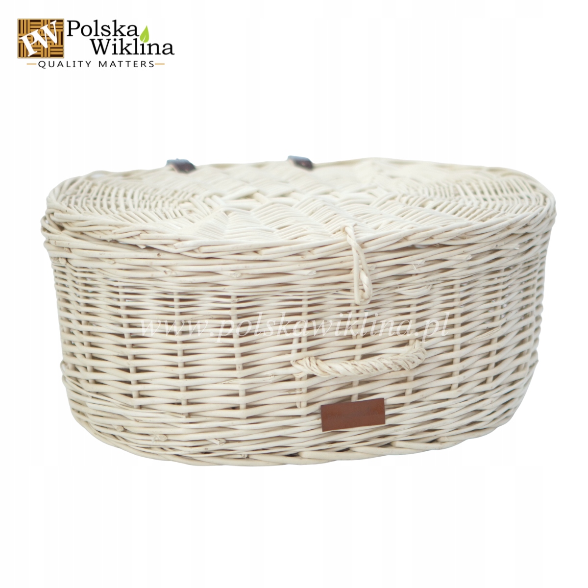 

Skrzynka wiklinowa kufer owalna biała Duża