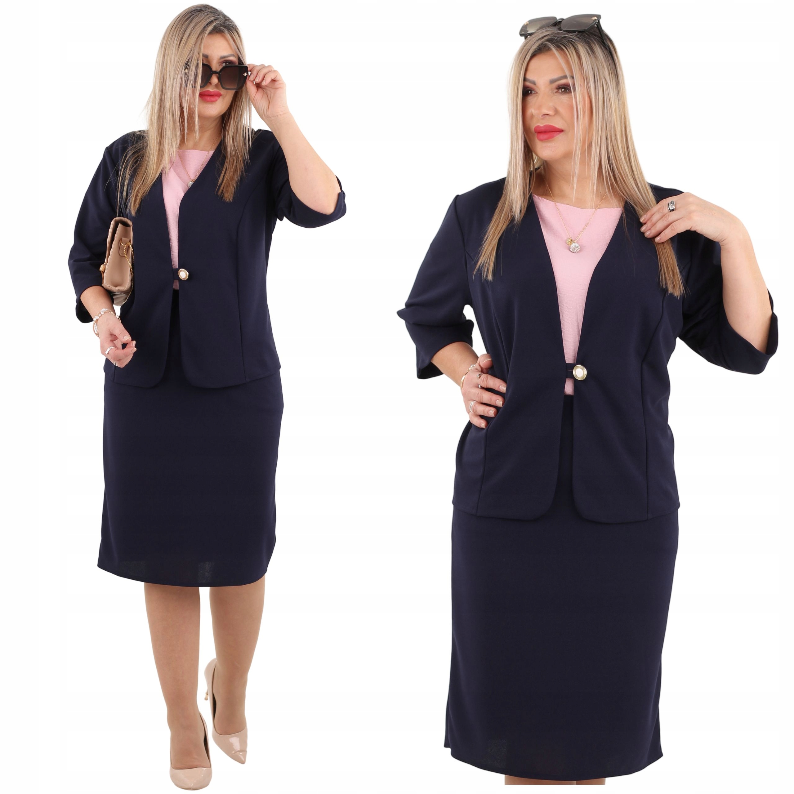 Komplet damski żakiet i spódnica Polski Producent duże rozmiary garsonka