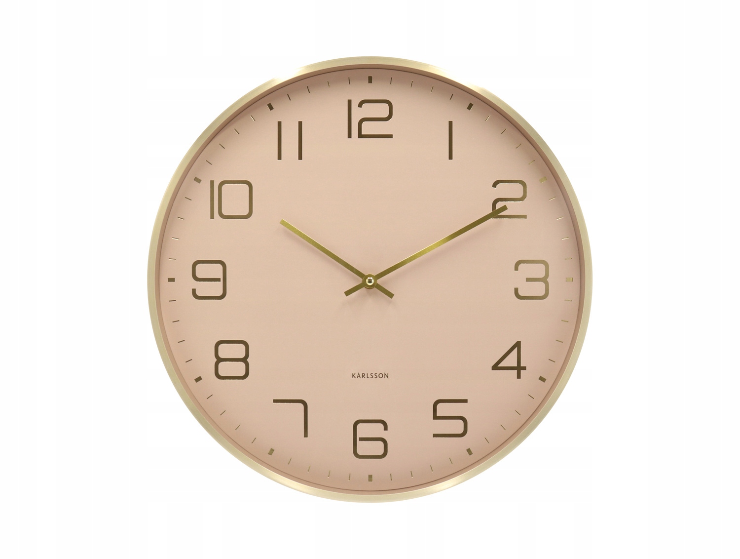 Hliníkové Nástěnné Hodiny Ø 40 CM Hnědé Bateriové 1X Aa 4,2 CM