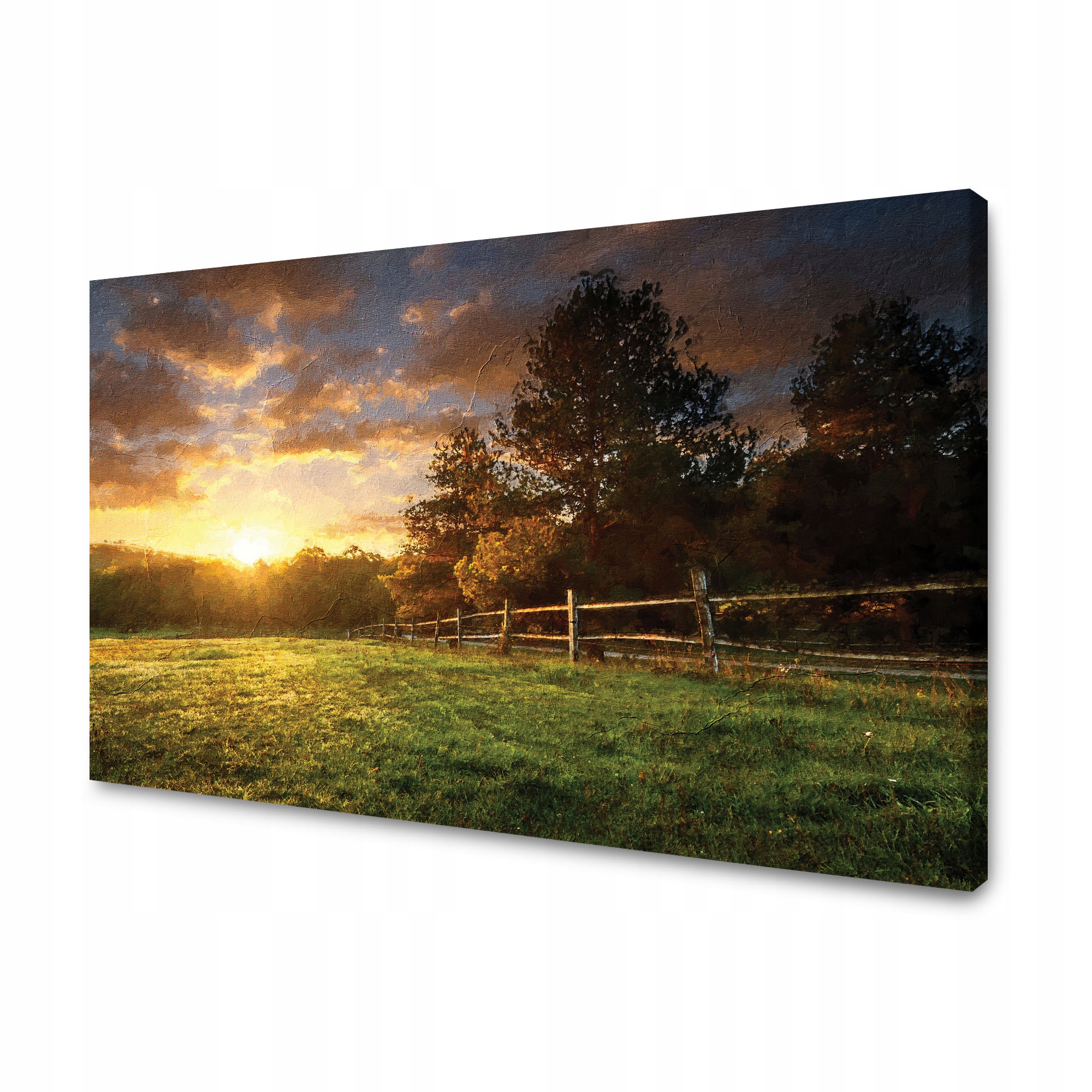 Obraz na plátně Slunce Krajina Venkov Stromy Louka 90x60 cm