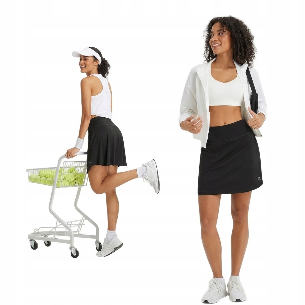 Baleaf Spódnica Sportowa Tenisowa Kieszenie Spódniczka Szorty Czarna S