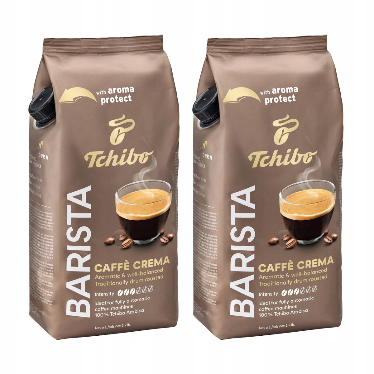 Levně 2x Káva zrnková Tchibo Barista Caffe Crema 100% Arabica 1 kg