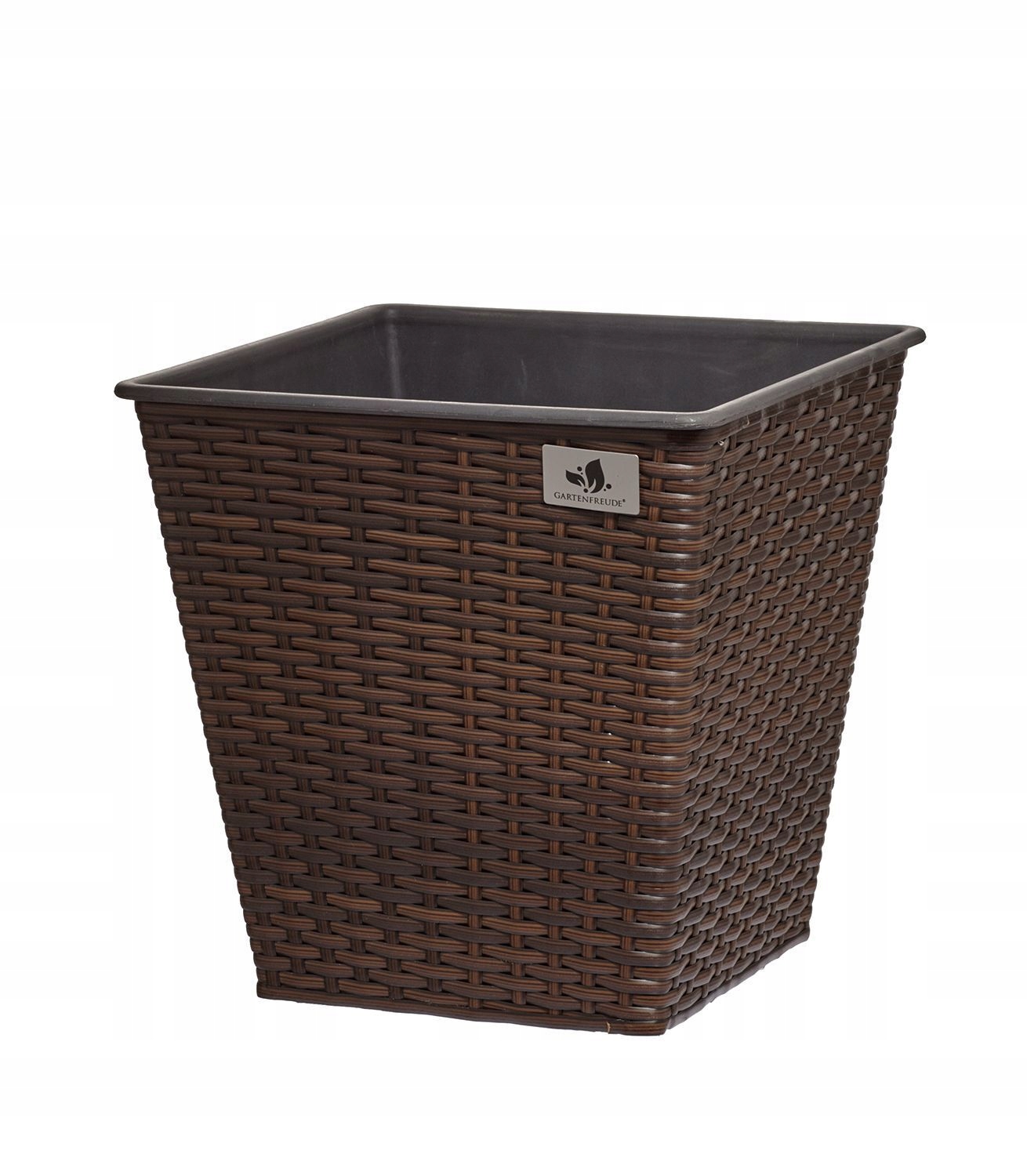 Sada 2 balkónových kvetináčov z polyratanu – dvojfarebná hnedá farba