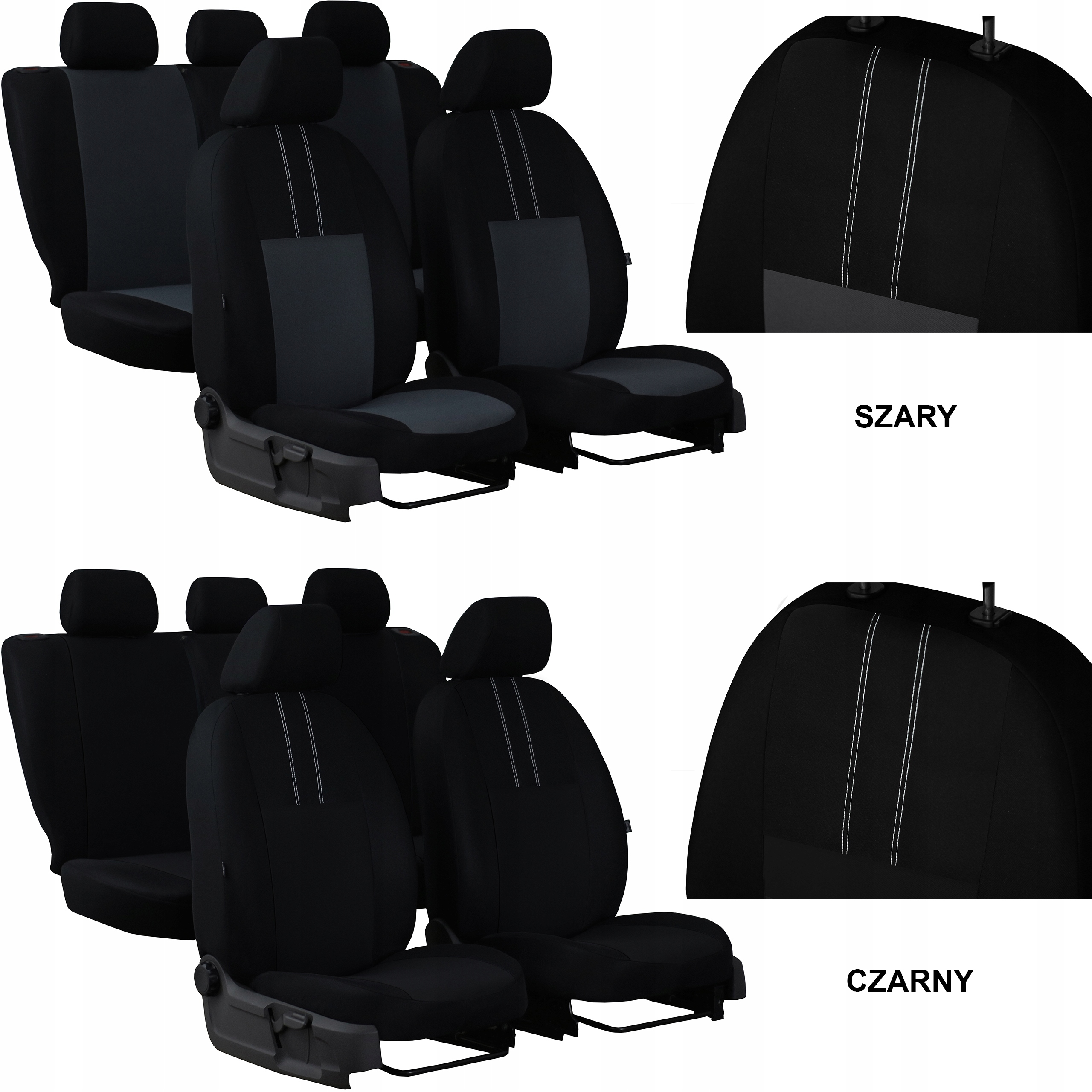 POKROWCE OPEL ASTRA F G H CORSA A B C VECTRA AGILA Kolor obszycia szary