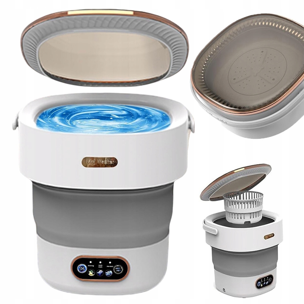 Mini Pralka Turystyczna Składana Przenośna Automatyczna Wirnikowa 12 Litrów