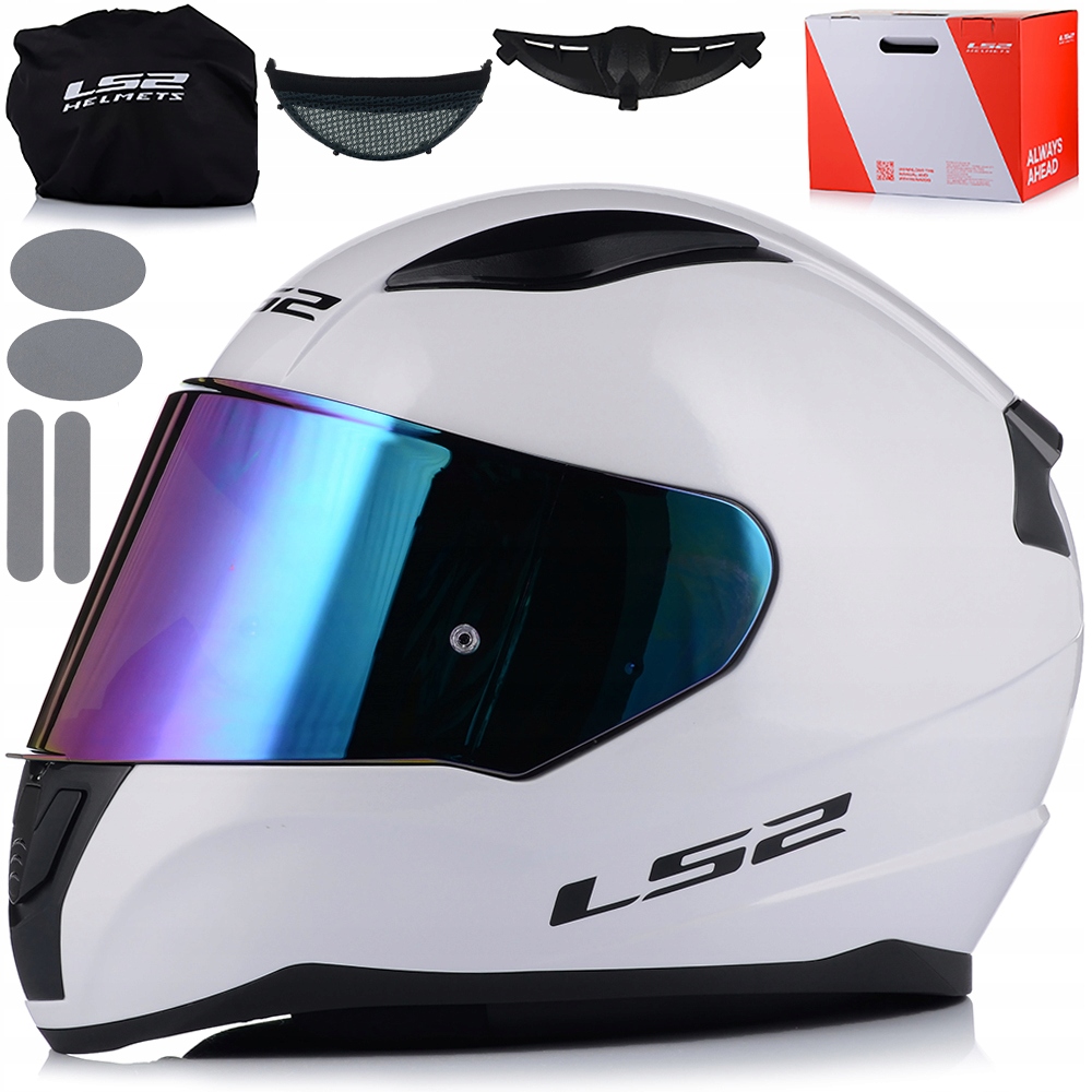 Motocyklová Prilba LS2 FF353 Rapid II Biely Lesk Ece 22.06 Dúhové Sklo