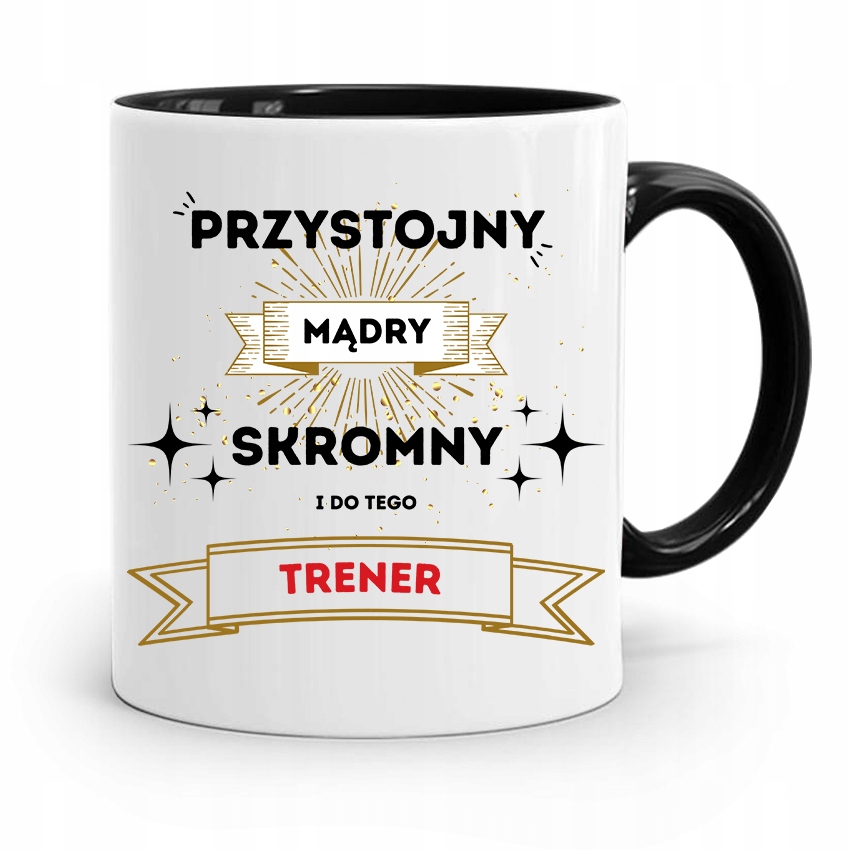 

Dla Trenera Trenerki Kubek Czarny Przystojny Mądry