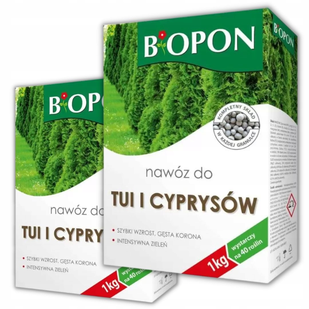 

Nawóz Do Tui Cyprysów na 120 roślin Biopon 3kg x 2