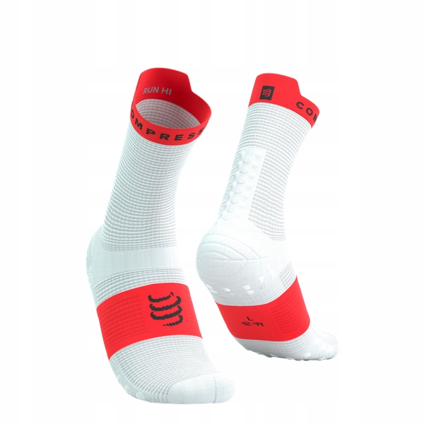 Compressport skarpetki ProRacing V4.0 biało-czerwone (42-44)