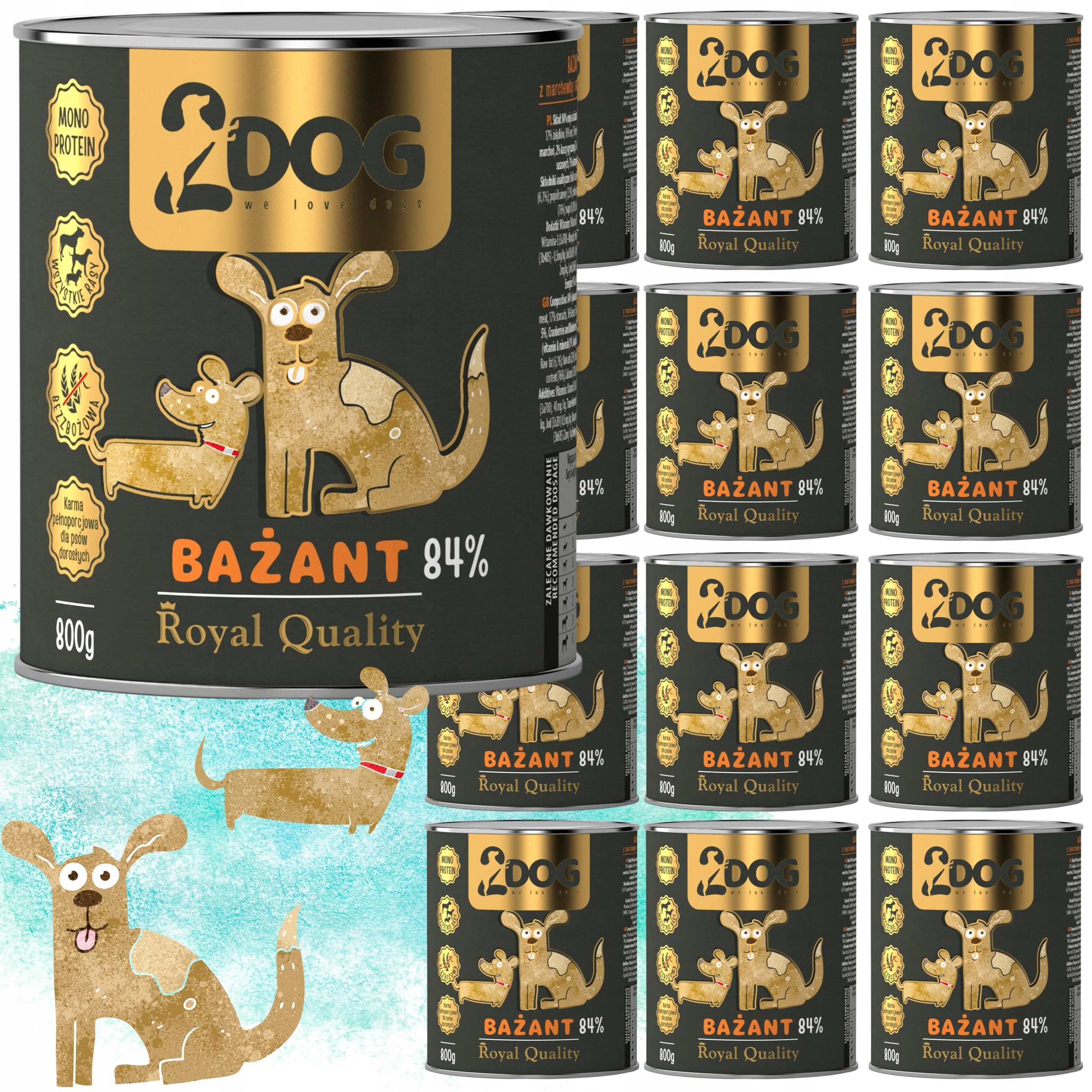 2Dog Vlhké krmivo pro psy Bažant 84% Royal Quality 800 g