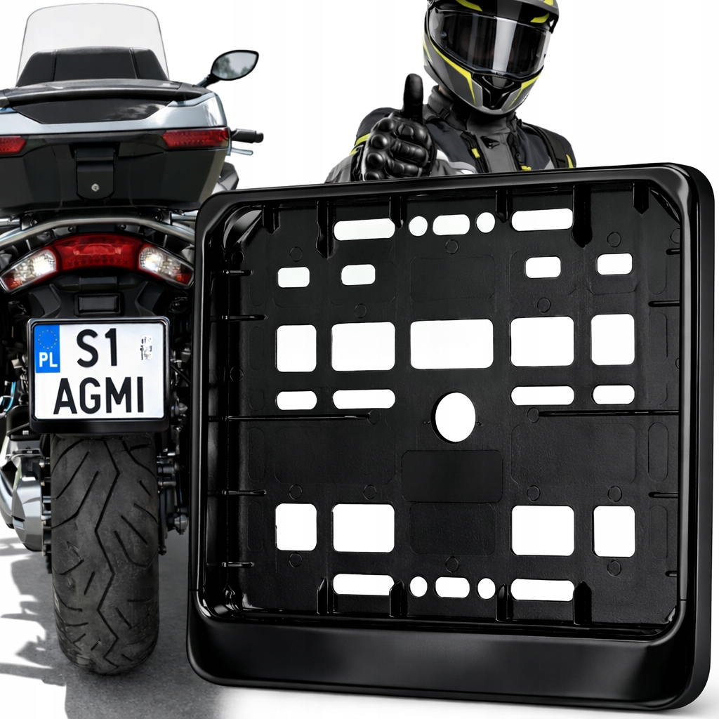 Ramka Pod Tablicę Rejestracyjną Do Motocykla Motoru Ramka Czarny Połysk