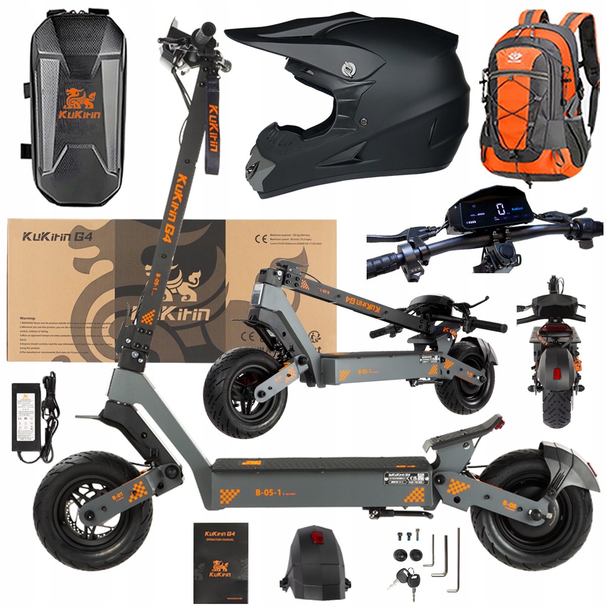 KuKirin G4 Skládací elektrická vozidla 2000W 70KM/H 60V 20Ah 75km Dárek