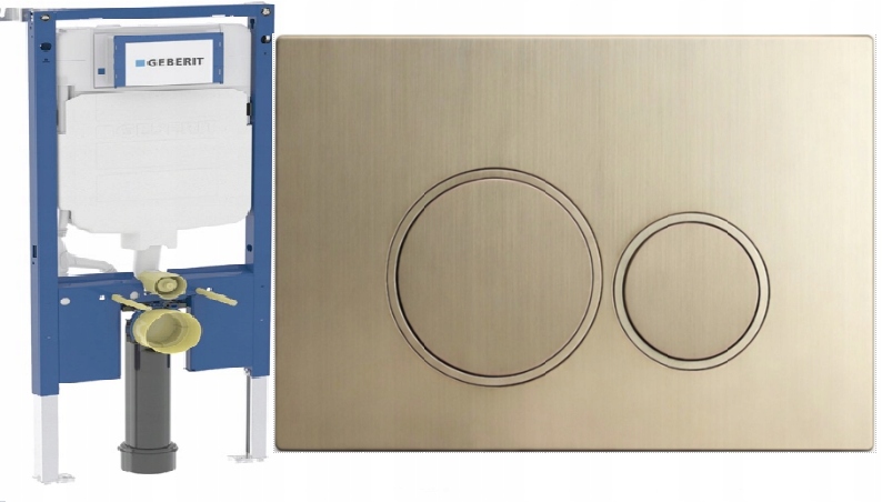 Geberit Rám na Wc Slim 8 cm Duofix UP720 tlačidlo Dopio 7 zlatá podložka