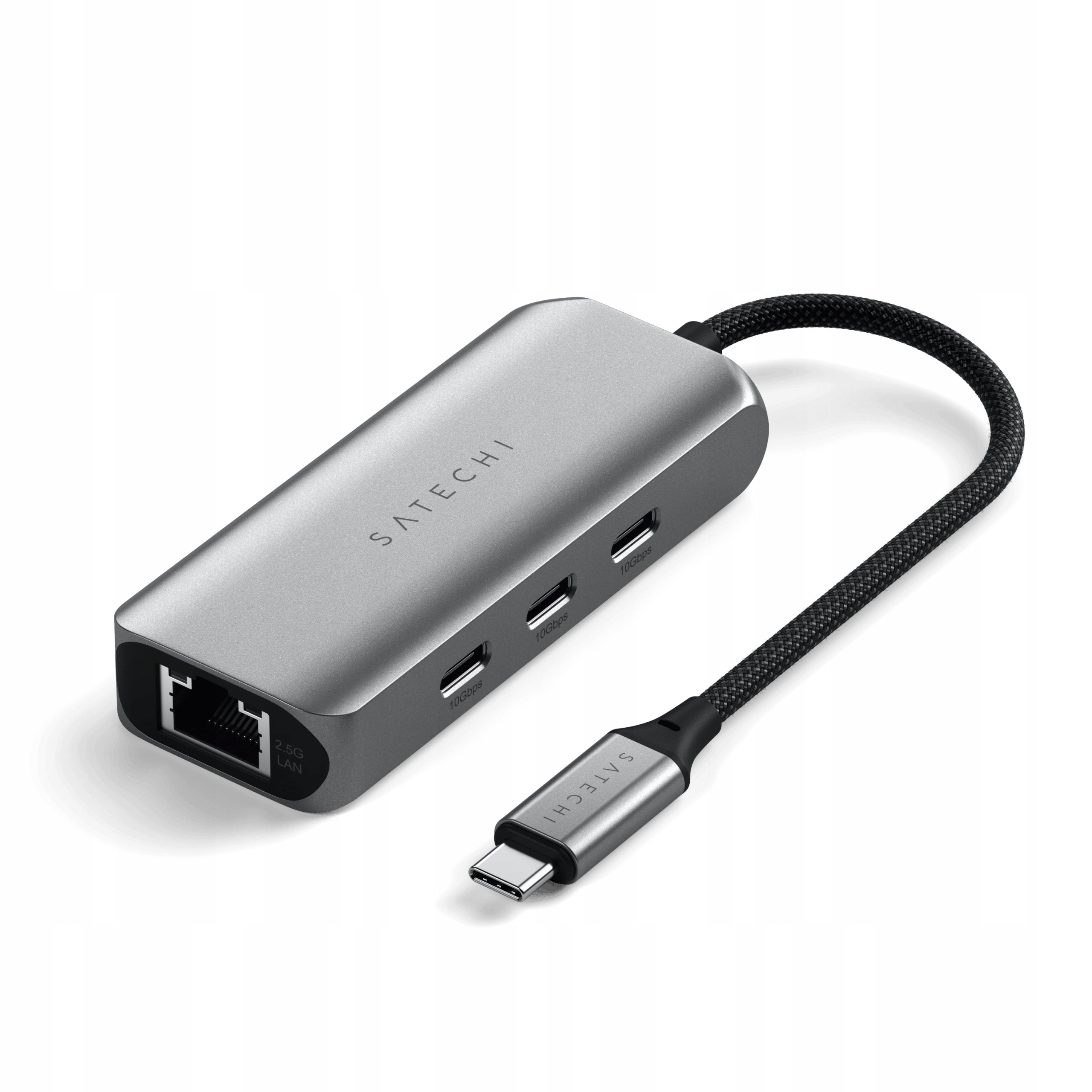 Satechi 4v1 Víceportový Usb-c hub s portem Enthernet 2,5 GB/s Space gray