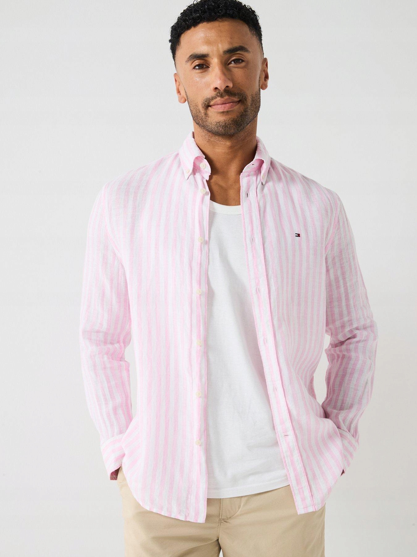 Tommy Hilfiger Lněná Pánská Košile MW0MW38581 001 3XL