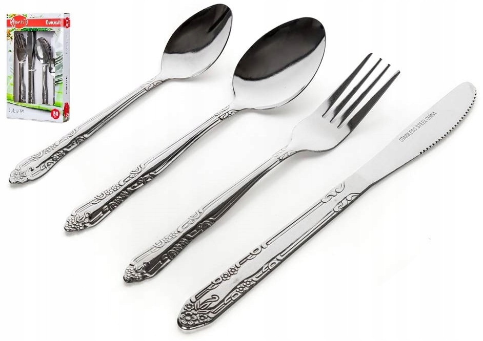 Komplet Sztućców Deborah 24 Szt Stal Nierdzewna do Kuchni dla 6 Osób Apetit