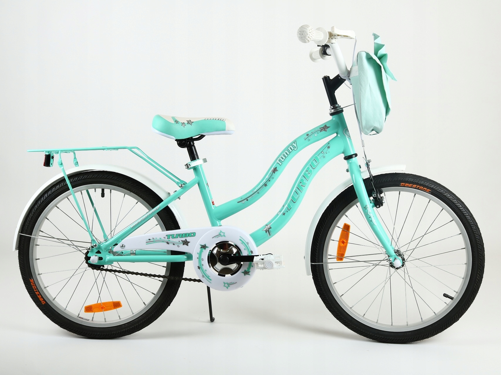 Rower Funny 20" City miętowy miejski z bagażnikiem Pl