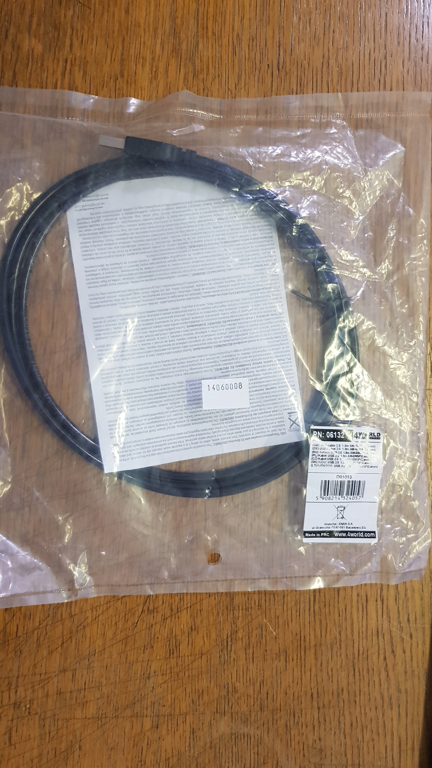 Kabel USB 4World 06132 czarny 1,8 m