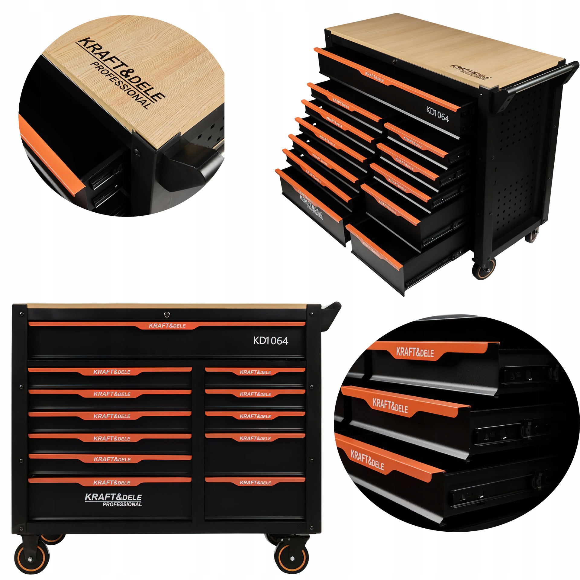 Nástrojová skříň Nástrojový vozík Prázdný 12 zásuvek Kraft&Dele