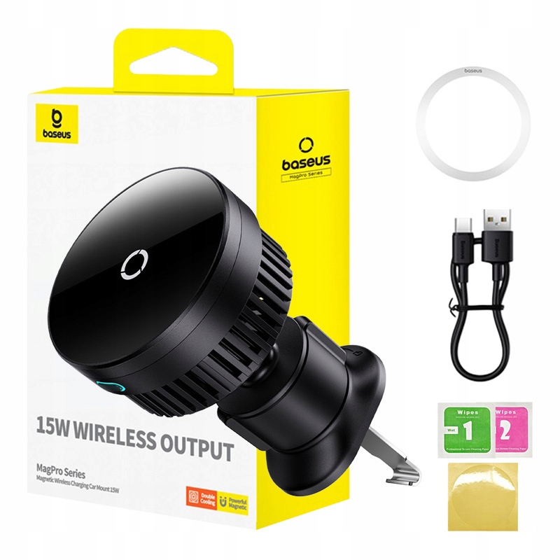 Baseus Uchwyt Do Samochodu Na Telefon Ładowarka Qi Do Kratki Nawiewu