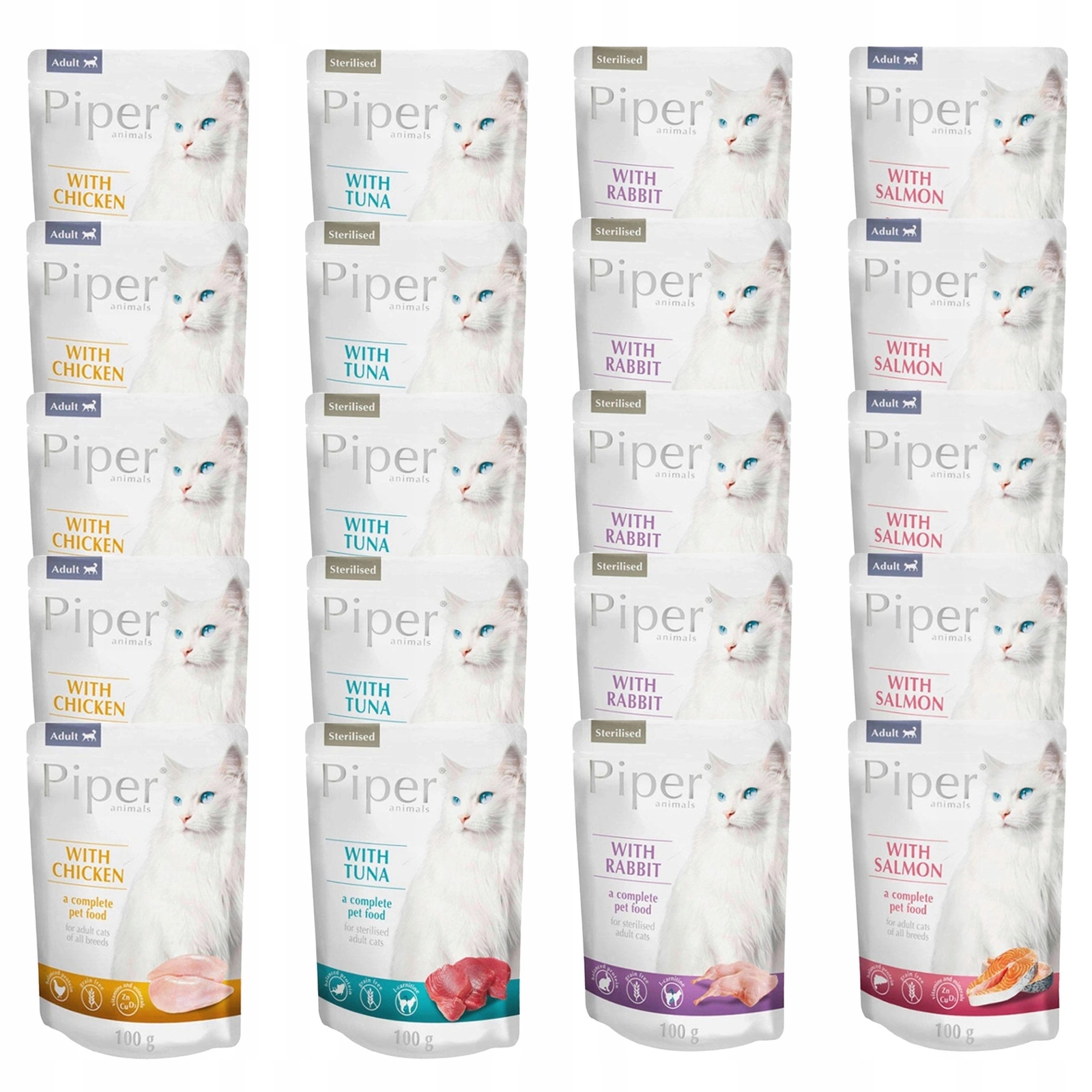 Levně Dolina Noteci Piper Krmivo mokré pro kočky mix chutí 20 x 100 g