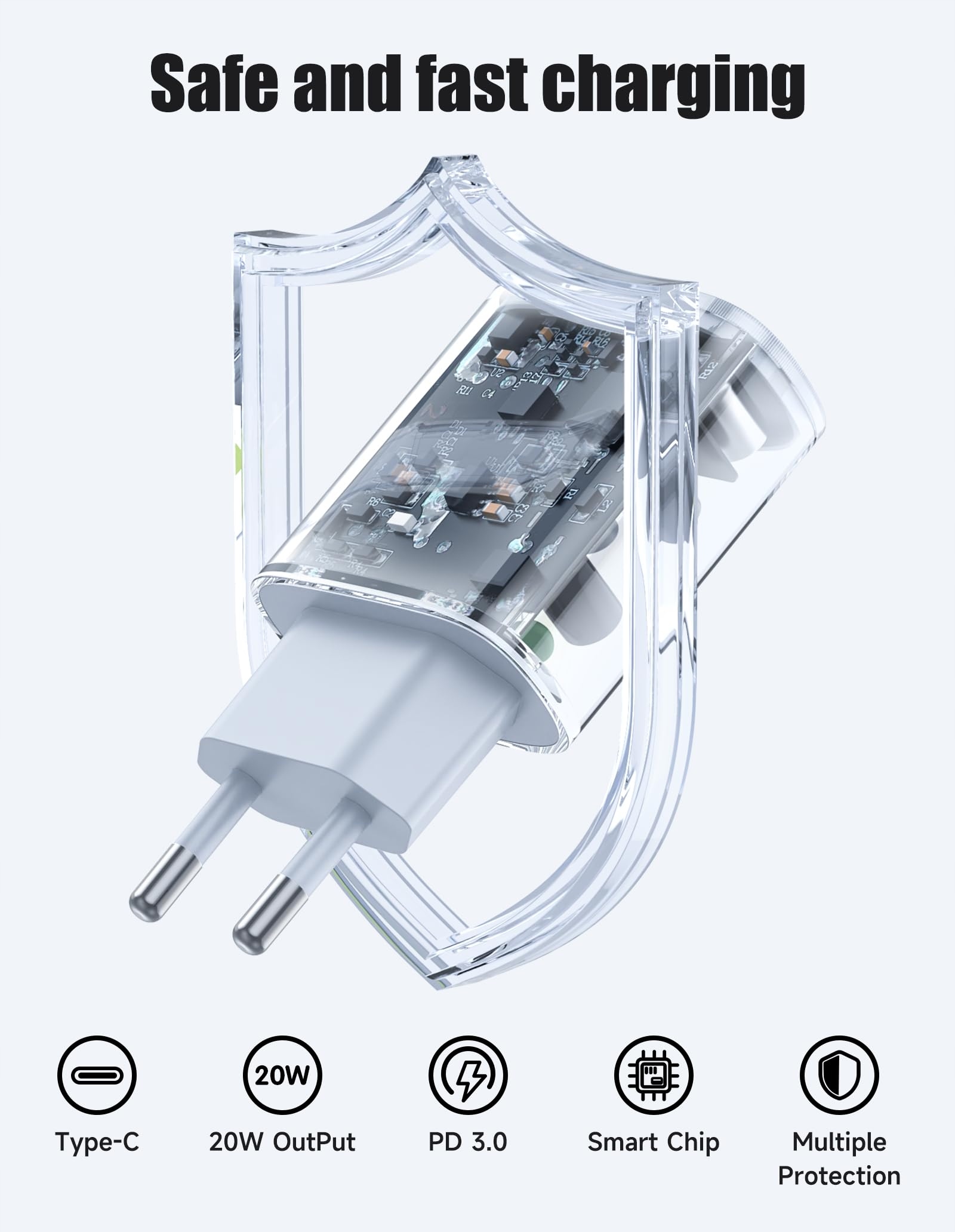 Ładowarka do iPhone 30 W i kabel do szybkiego ładowania Biała — miniatura 4
