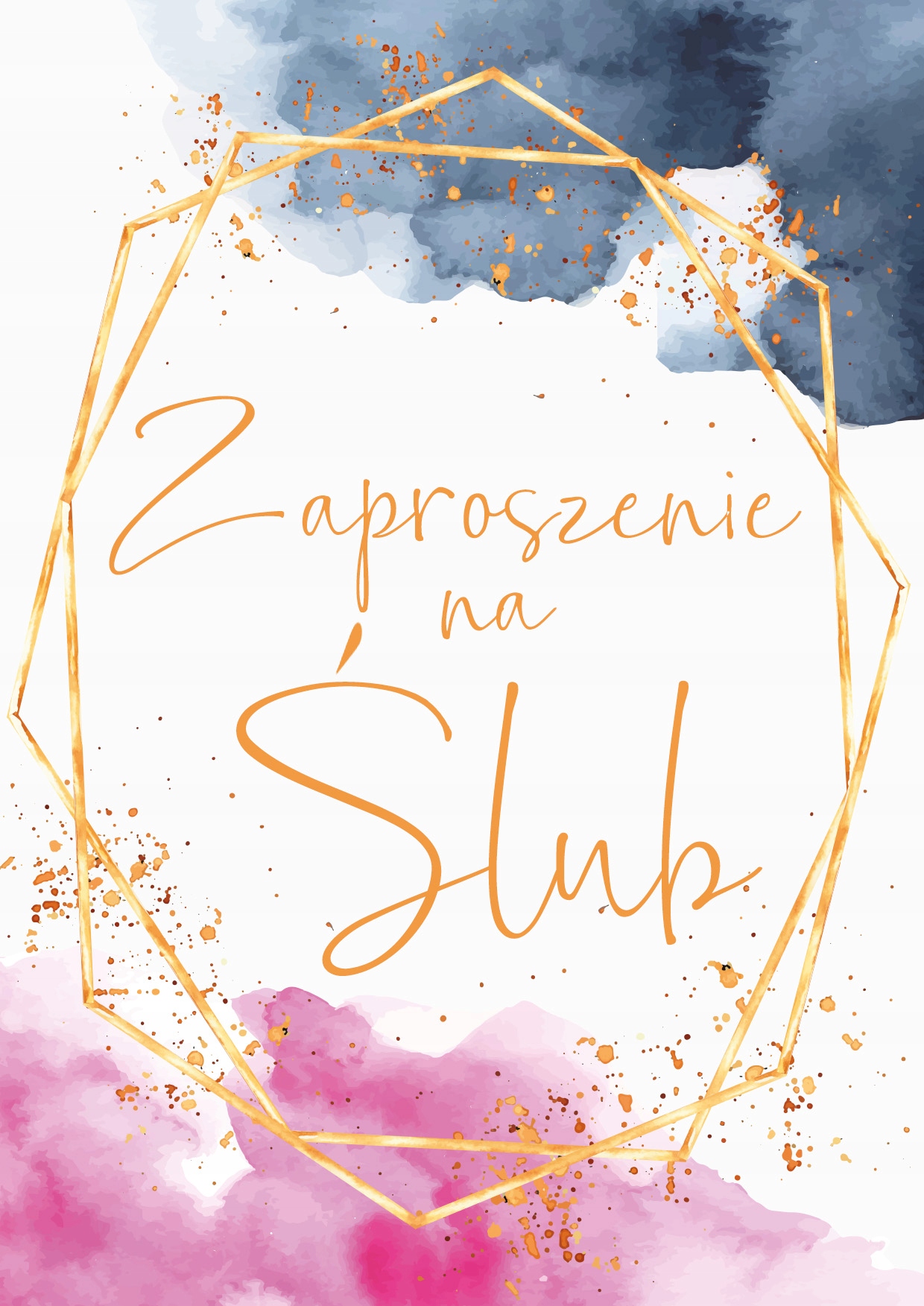 ZAPROSZENIA ŚLUBNE NA WESELE Rustic Soft Geometric