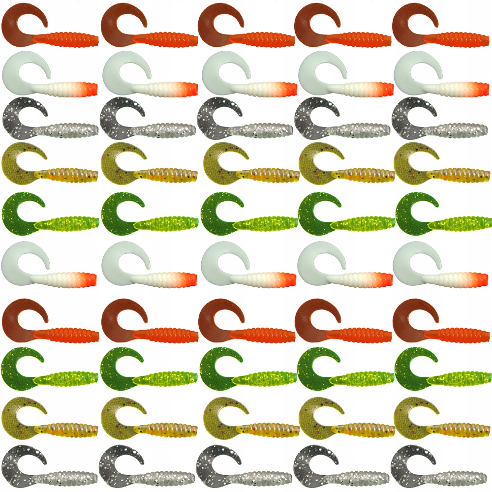 

50szt twister Jaxon 3,8cm Intensa okoń mix kolorów