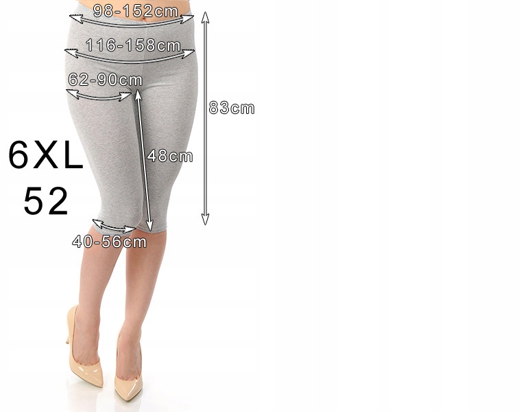 LEGGINSY BAWEŁNIANE GETRY 3/4 LEGINSY CHABROWE XXL Linia plus size (duże rozmiary)