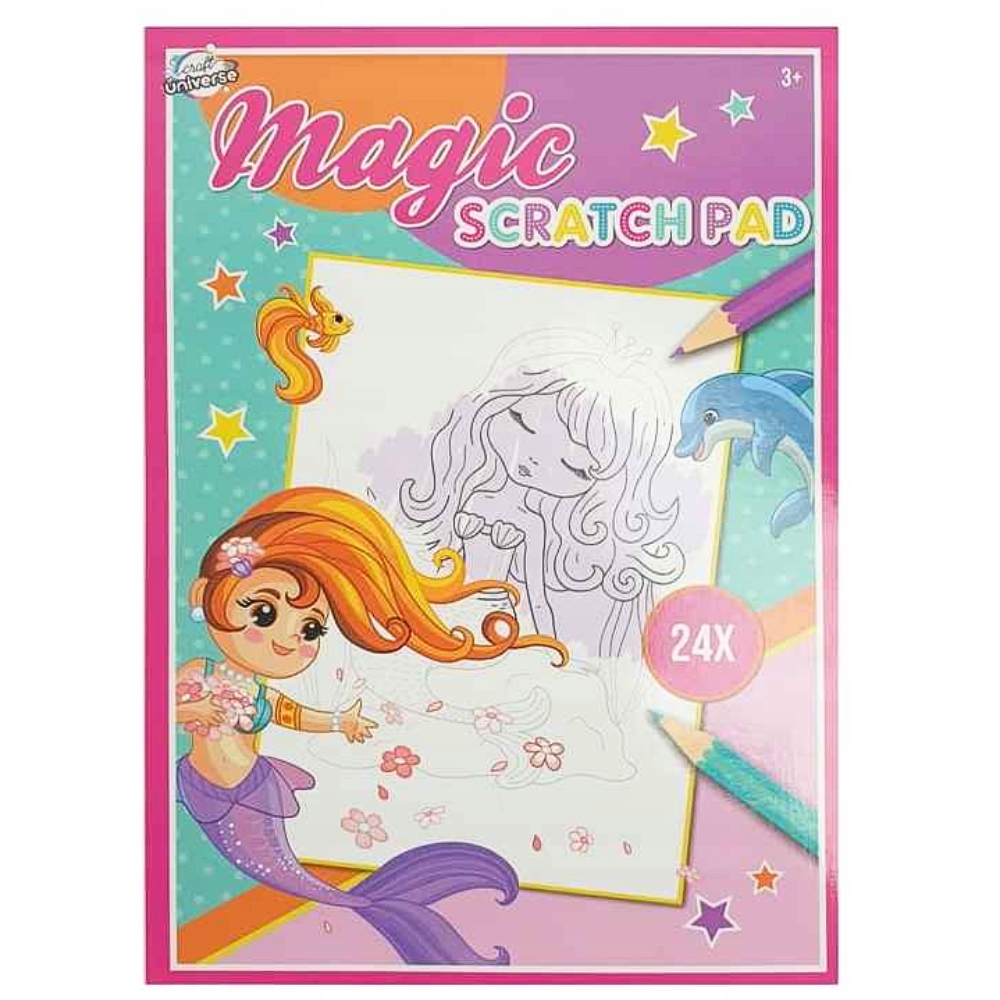 MAGICZNY BLOK ZDRAPKA ZDRAPYWANKA 24 ARKUSZE 3+ SYRENKA Z KORONĄ EAN (GTIN) 8720029042851